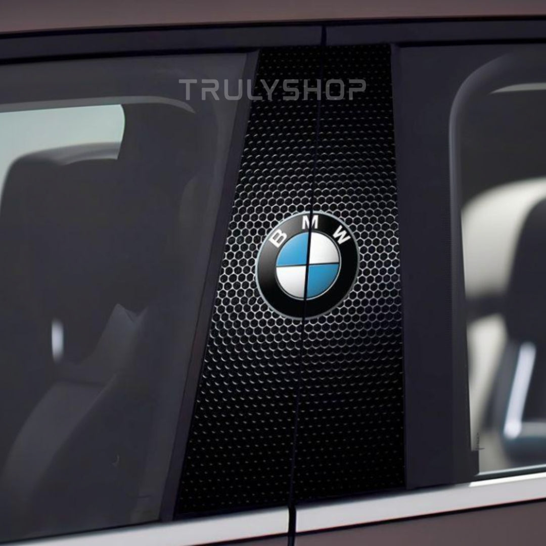 Carbon Fibre Car Center Column Protector(With Custom Car Logo)2pc | Easy Install