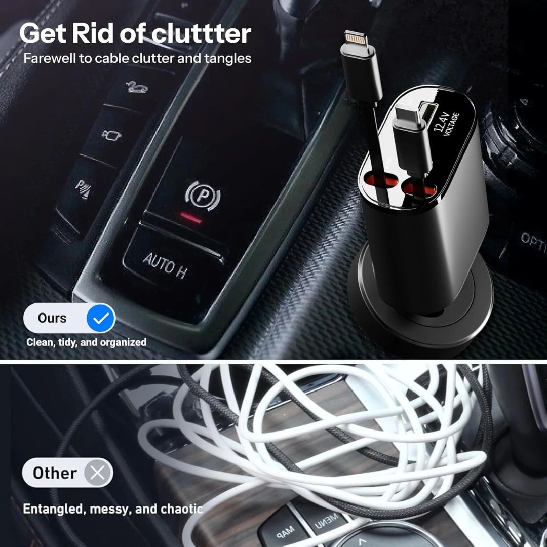 4 in 1 Retractable Car Charger