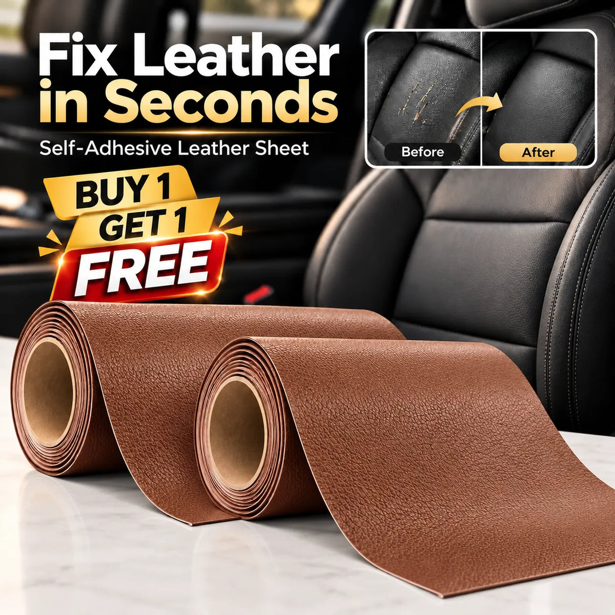 Multipurpose Self-Adhesive Leather Repair Patch | Waterproof & Easy to Apply | Buy 1 Get 1 Free🔥