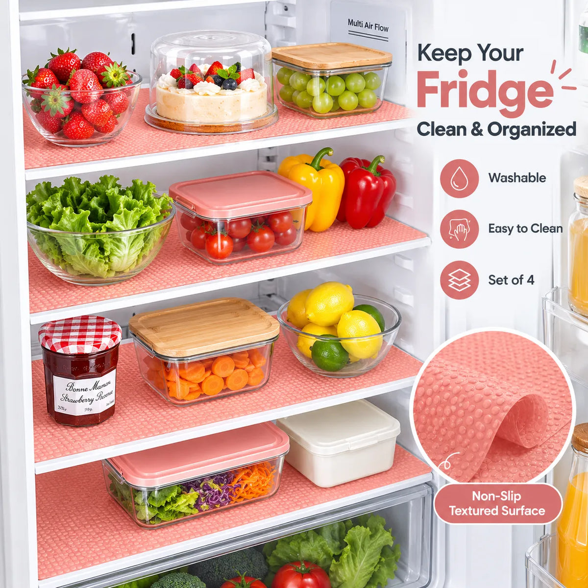 Reusable Fridge Shelf Liners Mats | Washable & Easy to Clean | Buy 3 Get 3 Free🔥