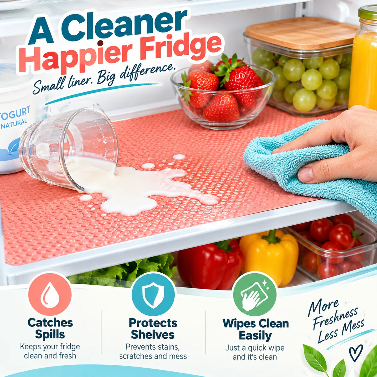 Reusable Fridge Shelf Liners Mats | Washable & Easy to Clean | Buy 3 Get 3 Free🔥