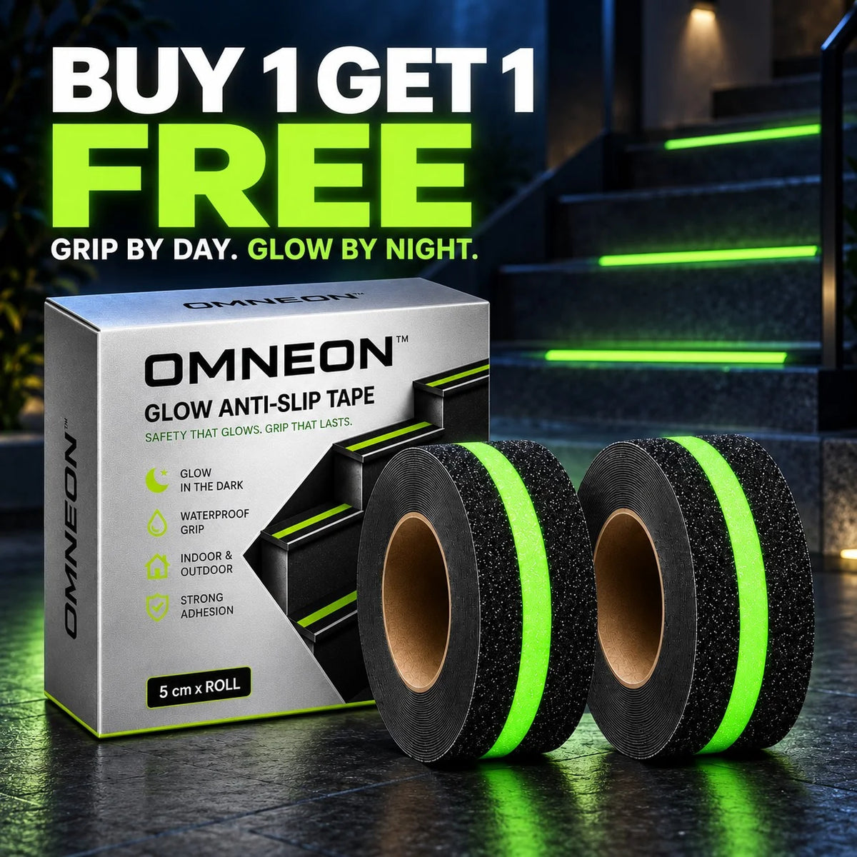 Anti Slip Tape | Glow-in-the-Dark | 35ft Length | ✨ BUY 1 GET 1 FREE!!