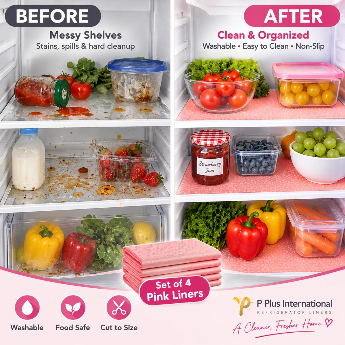 Reusable Fridge Shelf Liners Mats | Washable & Easy to Clean | Buy 3 Get 3 Free🔥