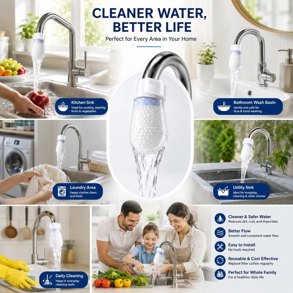 Reusable Faucet Water Filter | Cotton Tap Refills | Buy 10 Get 10 Free🔥