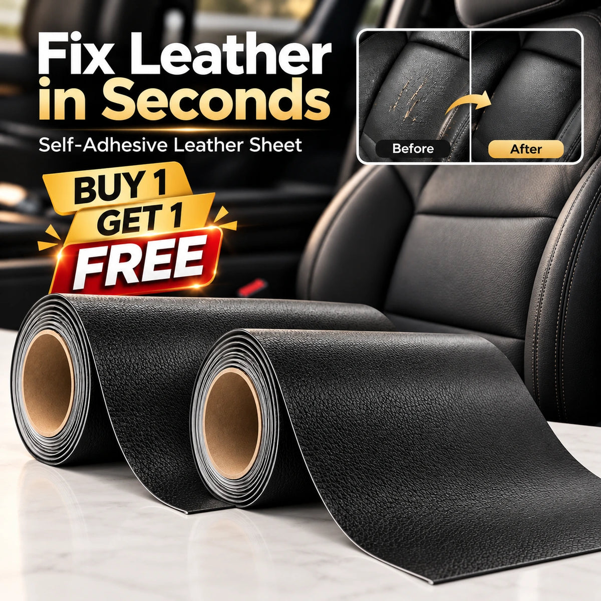 Multipurpose Self-Adhesive Leather Repair Patch | Waterproof & Easy to Apply | Buy 1 Get 1 Free🔥