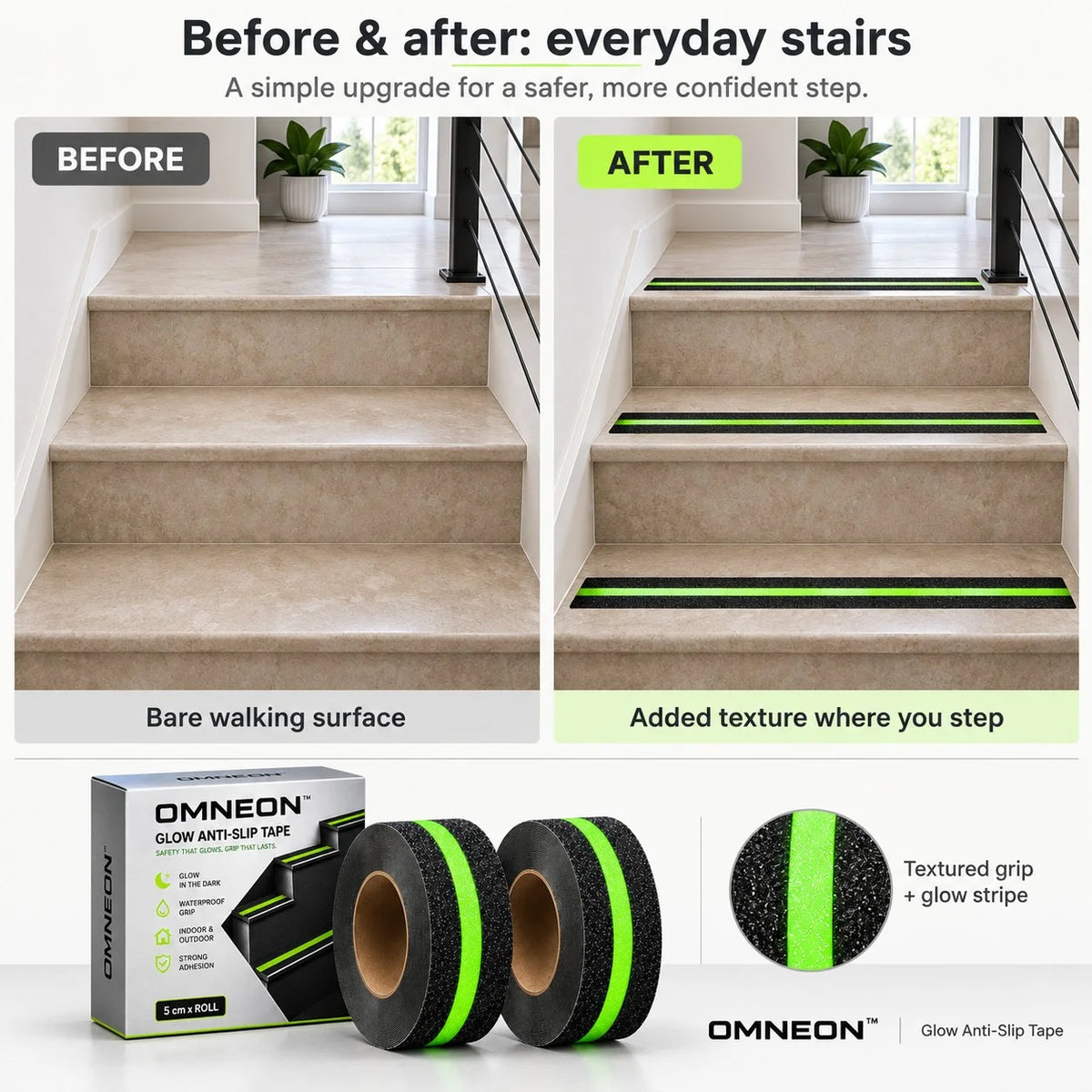 Anti Slip Tape | Glow-in-the-Dark | 35ft Length | ✨ BUY 1 GET 1 FREE!!