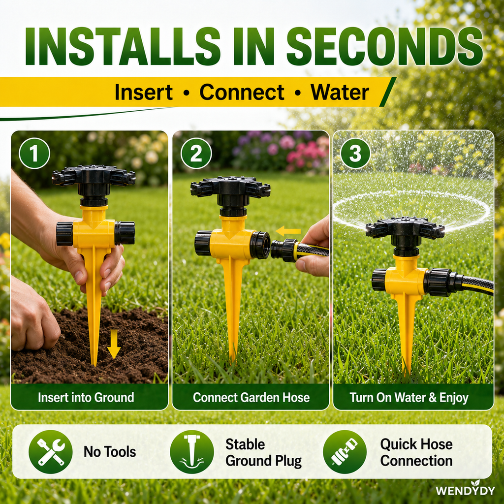 🏡BUY 1 GET 1 FREE✨360° Rotation Auto Irrigation System Garden Lawn Sprinkler Patio