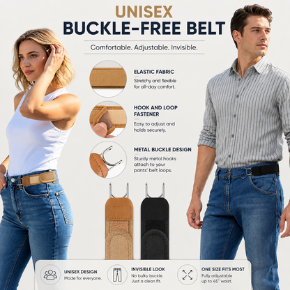 U - Belt | Buckleless - Easy Wear, Secure Hold | 60% off 🔥