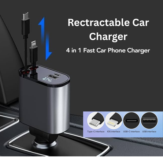 4 in 1 Retractable Car Charger