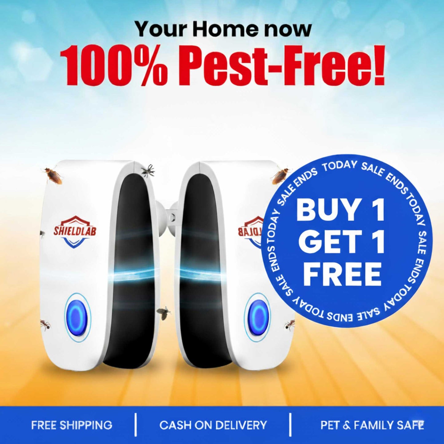 ShieldLab™ - The Ultrasonic Frequency Device For Insects and Rats | BUY 1 GET 1 FREE🔥