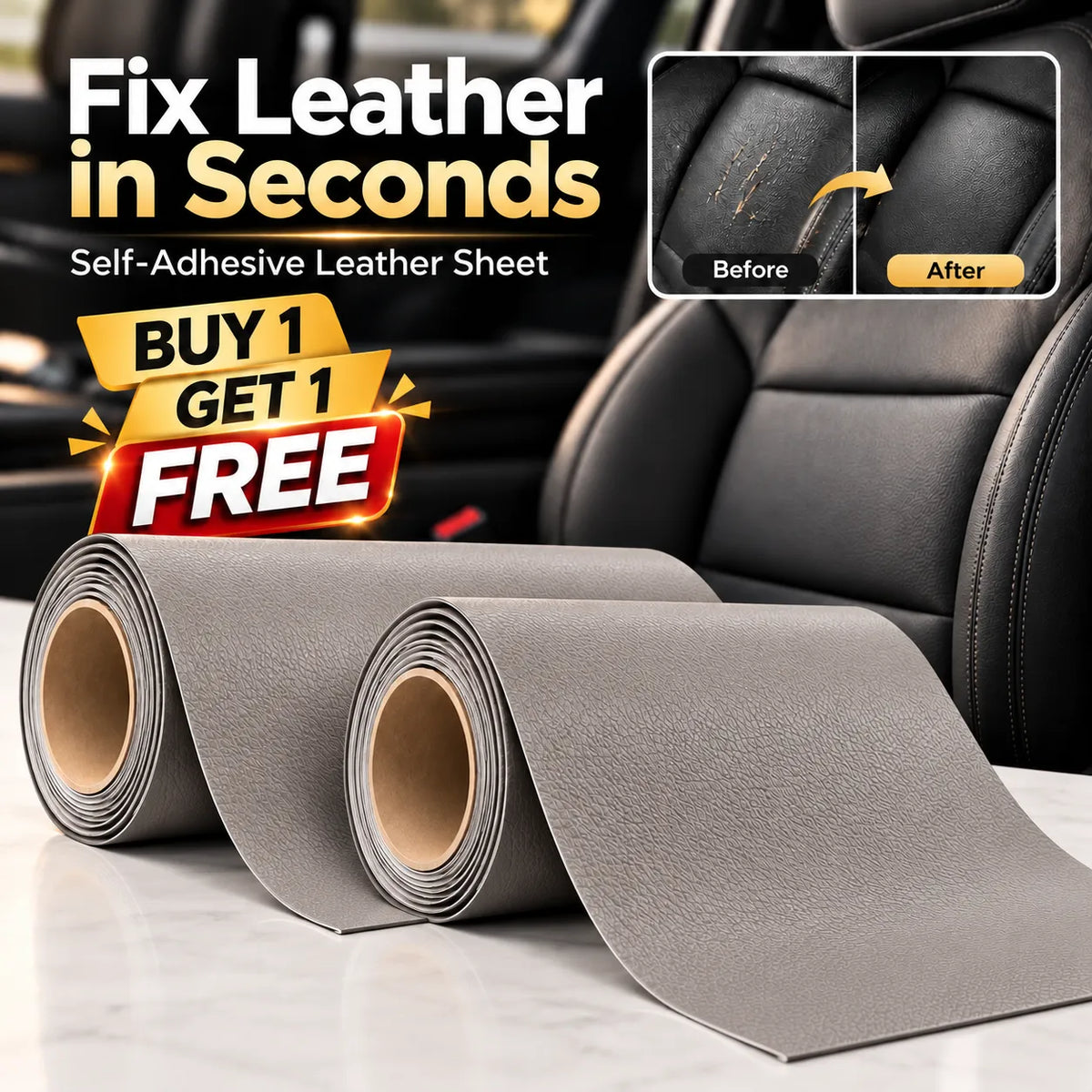 Multipurpose Self-Adhesive Leather Repair Patch | Waterproof & Easy to Apply | Buy 1 Get 1 Free🔥